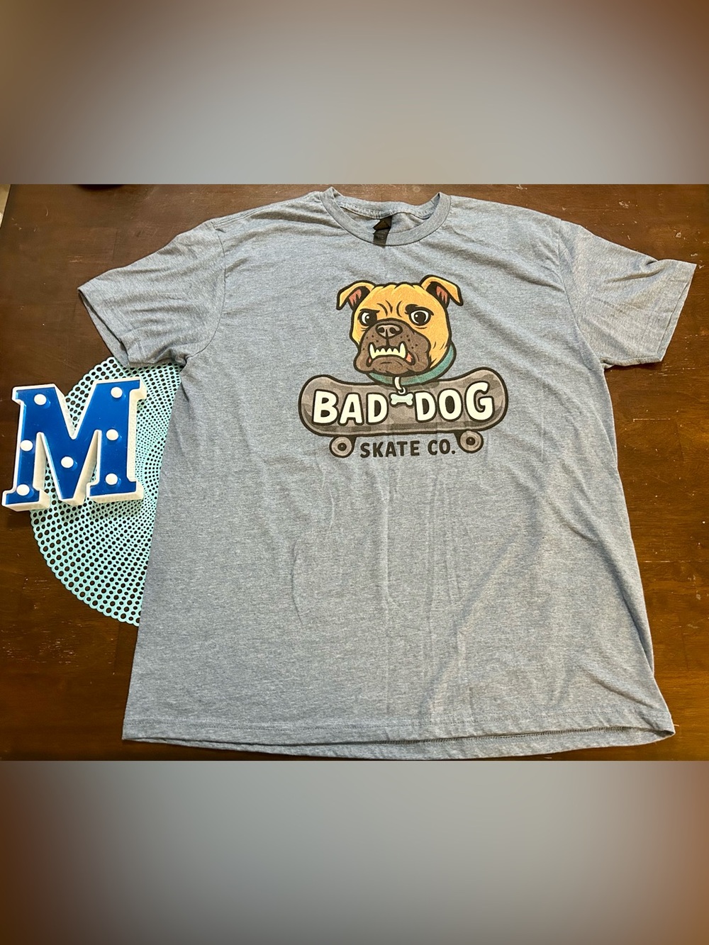 Bad Dog Skate Company Shirt Size XL, Heather Grey